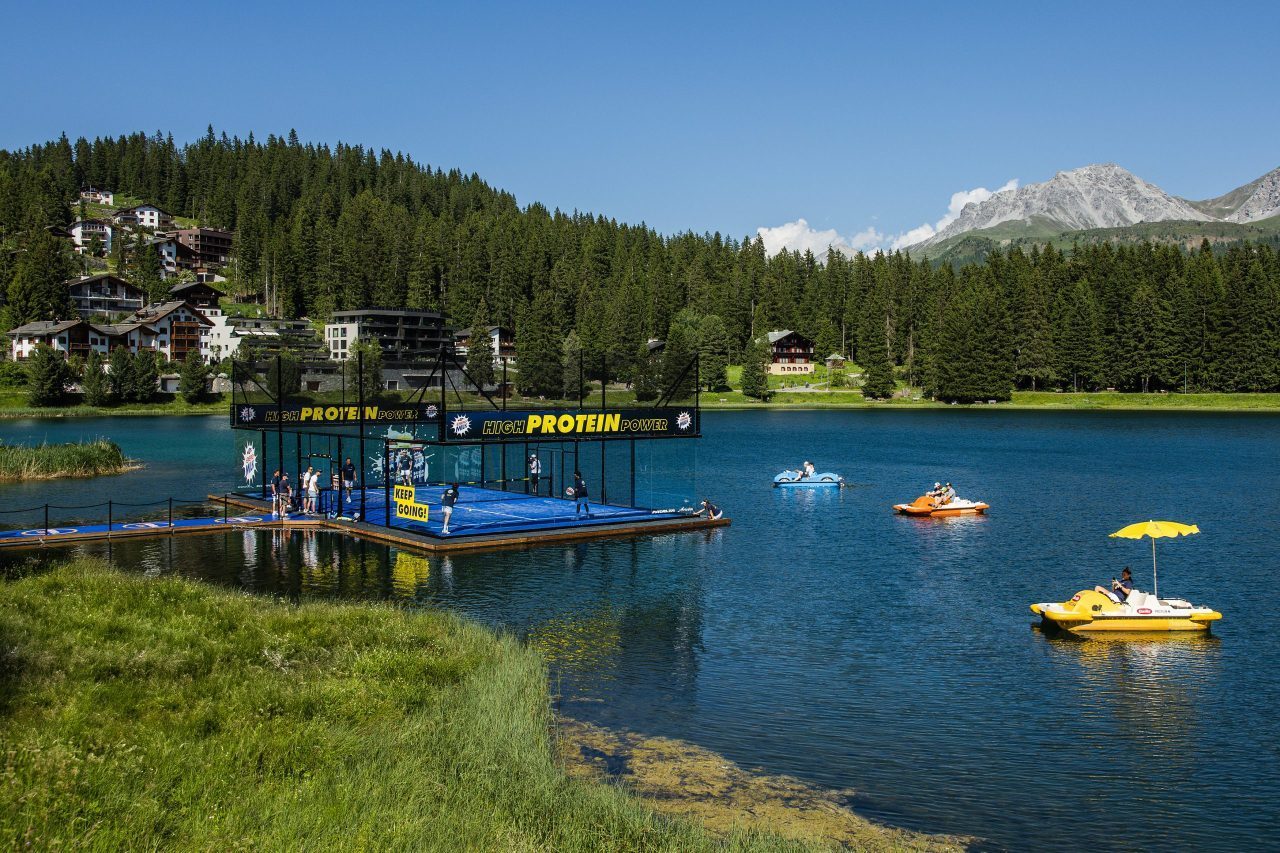 Floating padel court, Arosa, Switzerland